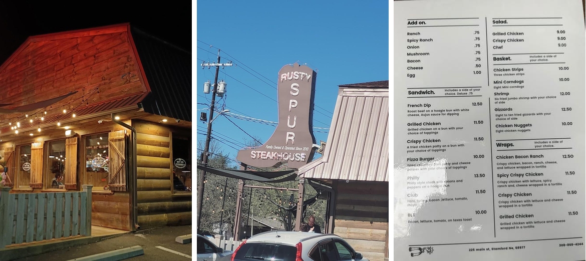 The Rusty Spur Steakhouse Menu
