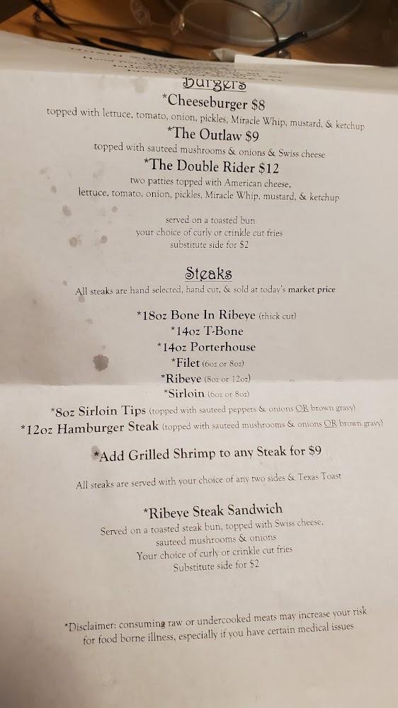 The Rusty Spur Steakhouse Menu image 4